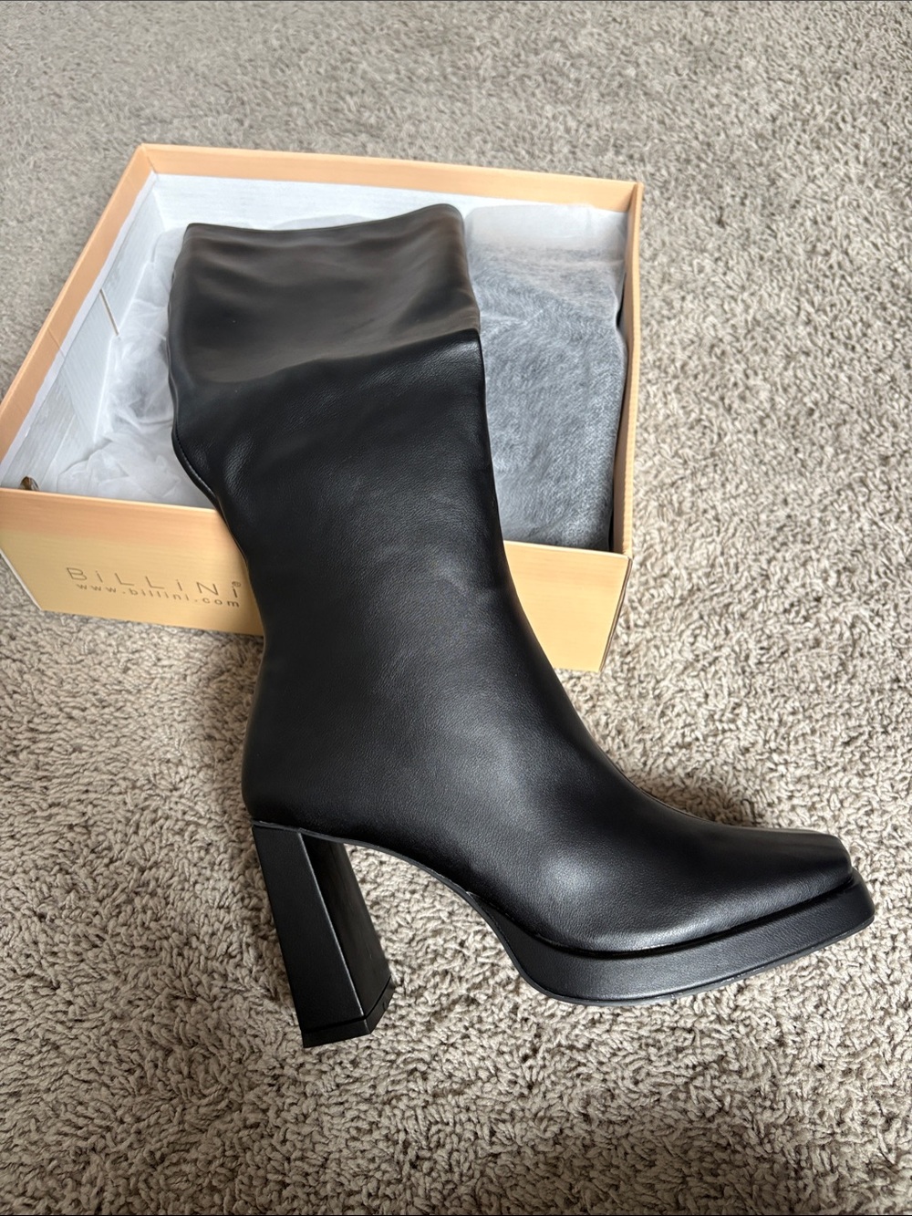 Billini Black Knee-High Block Heel Boots